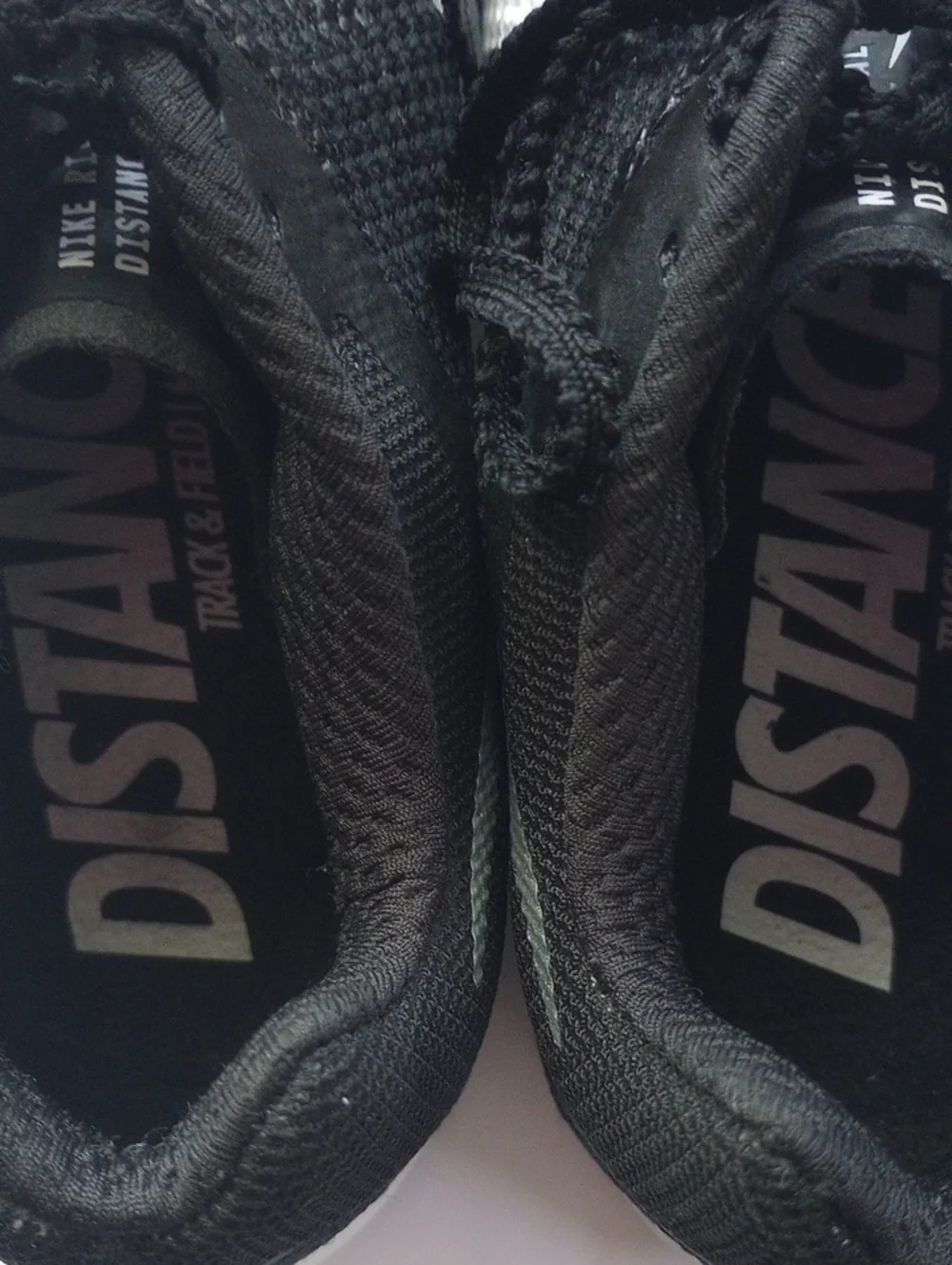 Nike Rival Distance Track & Field Black Silver Swoosh Athletic Spike Shoes 6